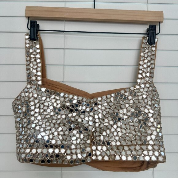 SEEMA GUJRAL Gold & Silver Embroidered Lehenga Dress Set for Bridal or Wedding - Picture 7 of 17